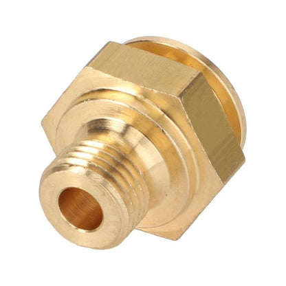 A top-quality brass hexagonal pipe fitting with a threaded male end, the Massey Ferguson - Union - 4270980M1 by AGCO is perfect for your Massey Ferguson equipment.