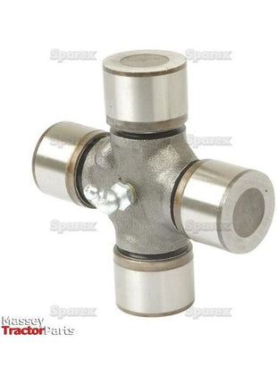 The Sparex Universal Joint - 35 x 106.5mm (Standard Duty) (Sparex Part No. S.2496) for a tractor features four cylindrical bearings at each end of its cross-shaped structure.