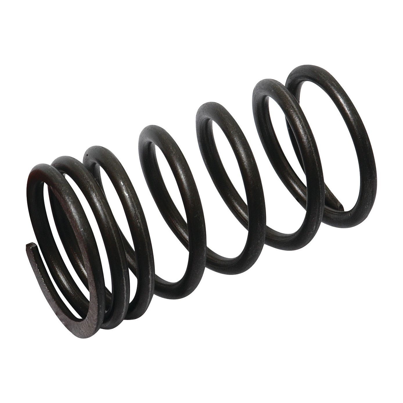 A black metal valve spring with five complete loops, identified as the Valve Spring - Outer by Sparex (Part No. S.40506), is shown against a white background.
