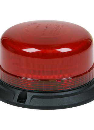 The Sealey Warning Beacon SMD LED 12/24V 3 x 6.5mm Bolt Fixing - Red (model WB952LEDR) is a high-power red emergency beacon light featuring a black base and a 3-point mounting system.