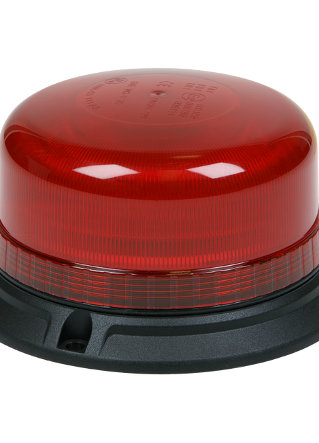 The Sealey Warning Beacon SMD LED 12/24V 3 x 6.5mm Bolt Fixing - Red (model WB952LEDR) is a high-power red emergency beacon light featuring a black base and a 3-point mounting system.