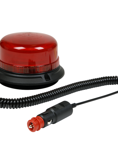 The Sealey Warning Beacon SMD LED 12/24V Magnetic Fixing - Red (WB954LEDR) is a high-power beacon featuring red SMD LEDs, a coiled power cord, and a car adapter plug, making it perfect for recoveries on motorways.