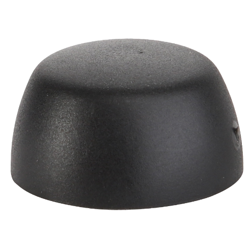 A black, round plastic washer with a smooth, slightly textured surface, branded as AGCO and part number 3908566M1, typically used in Massey Ferguson 300 Series tractor parts.