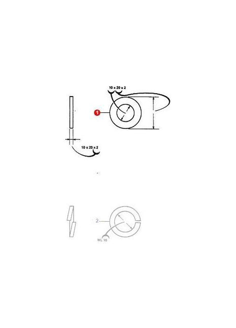 Washer 9X17X3 - 385361X1 - Massey Tractor Parts
