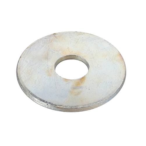 The AGCO Massey Ferguson - Washer Flat 1/4 - 377581X1 is a flat washer with a circular hole in the center, commonly used in fasteners for distributing the load of a threaded fastener like a bolt or nut.