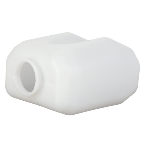 A white plastic jerry can with an open spout, reminiscent of the sturdy containers used in Massey Ferguson's 1000 Series, oriented horizontally and viewed from an angle. This is the AGCO branded Massey Ferguson - Water Bottle - 1897101M1.