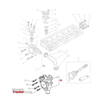 Massey Ferguson Water Pump - 4225392M91 | OEM | Massey Ferguson parts | Water Pump Assemblies-Massey Ferguson-Cooling Parts,Engine & Filters,Farming Parts,Tractor Parts,Water Pump Assemblies,Water Pumps & Repair Kits