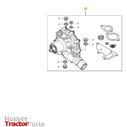Massey Ferguson Water Pump Kit - V837091844 | OEM | Massey Ferguson parts | Cooling Parts-Massey Ferguson-Cooling Parts,Engine & Filters,Farming Parts,Tractor Parts,Water Pump Repair & Adaptor Kits,Water Pumps & Repair Kits