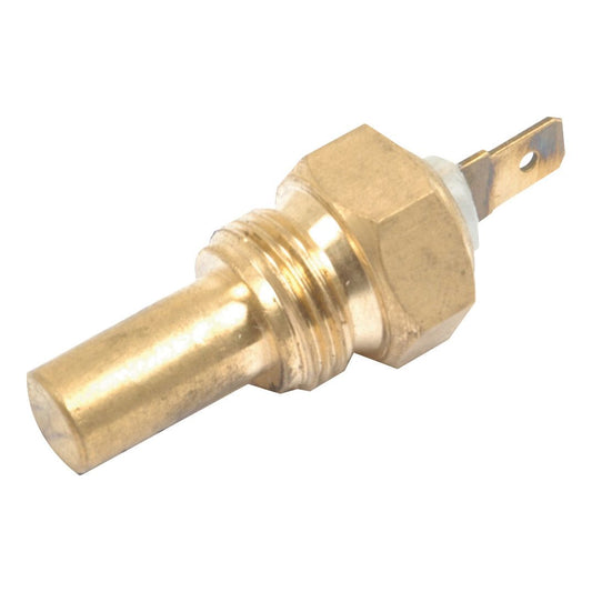 The Sparex Water Temperature Switch (Part No. S.41104) features a threaded brass body with two electrical connectors, making it an ideal fit for David Brown Tractors.