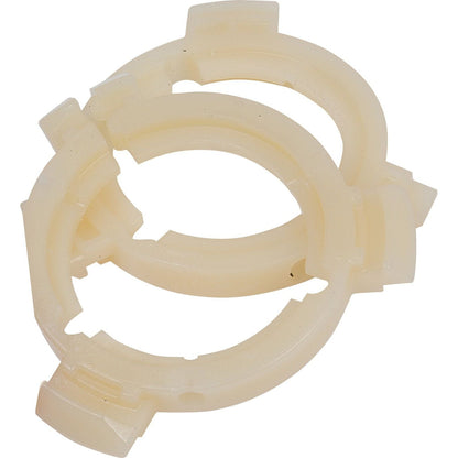 Two EASYLOCK B/RINGS 2x41 (Small) beige plastic locking rings from Sparex, Sparex Part No. S.56500, are stacked on top of each other against a white background.