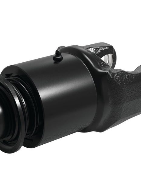 A black cylindrical mechanical component with a threaded section and a mounting hole on one end, designed to meet Weasler's universal joint dimensions, the Sparex PTO Over-Running Clutch (U/J Size: 35 x 106.5mm), Size: 1 3/8''-6 Spline - S.6749.