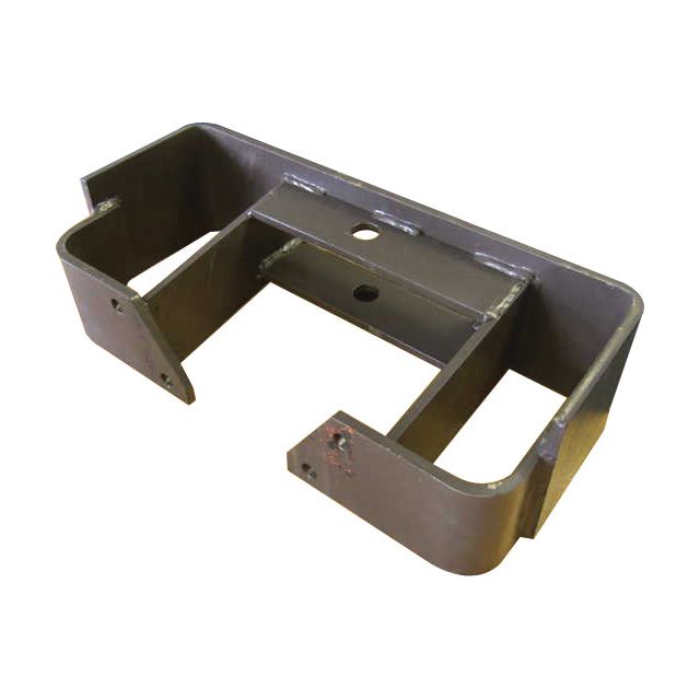Metal bracket with a rectangular frame, featuring bent edges on two sides and a central mounting hole. Perfect for use with the Sparex Weight Frame (Part No. S.43939) in Massey Ferguson equipment.