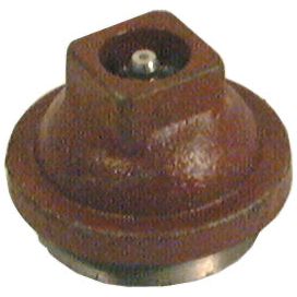 Close-up of a brown, cylindrical metal connector with a square hole on top and a round metallic base, reminiscent of the sturdy engineering found in Massey Ferguson machinery. This component is identified as Sparex Hub Cap | Part No.S.40246.