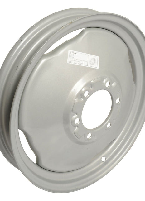 A meticulously designed silver steel Wheel Rim from Sparex, with a size of 3 x 19'' and several bolt holes, ensuring compatibility across various tyre sizes for seamless vehicle mounting.