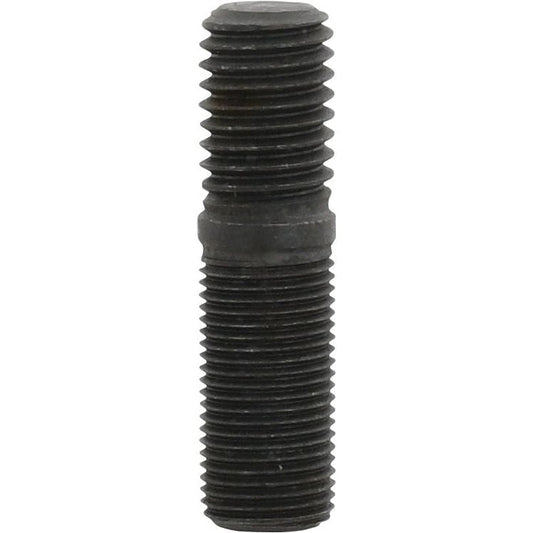 A close-up image of a black metal screw with threads along its length, resembling the Wheel Stud Grip Ø (Bag 6 pcs.), Sparex Part No. S.107255, commonly used in Massey Ferguson machinery.