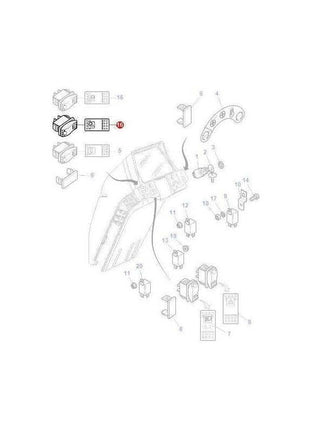 Massey Ferguson WorkLight Switch - 4290436M2 | OEM | Massey Ferguson parts | Light Switches-Massey Ferguson-Farming Parts,Light Switches,Lighting & Electrical Accessories,Rocker Switches & Components,Switches & Sensors,Tractor Parts