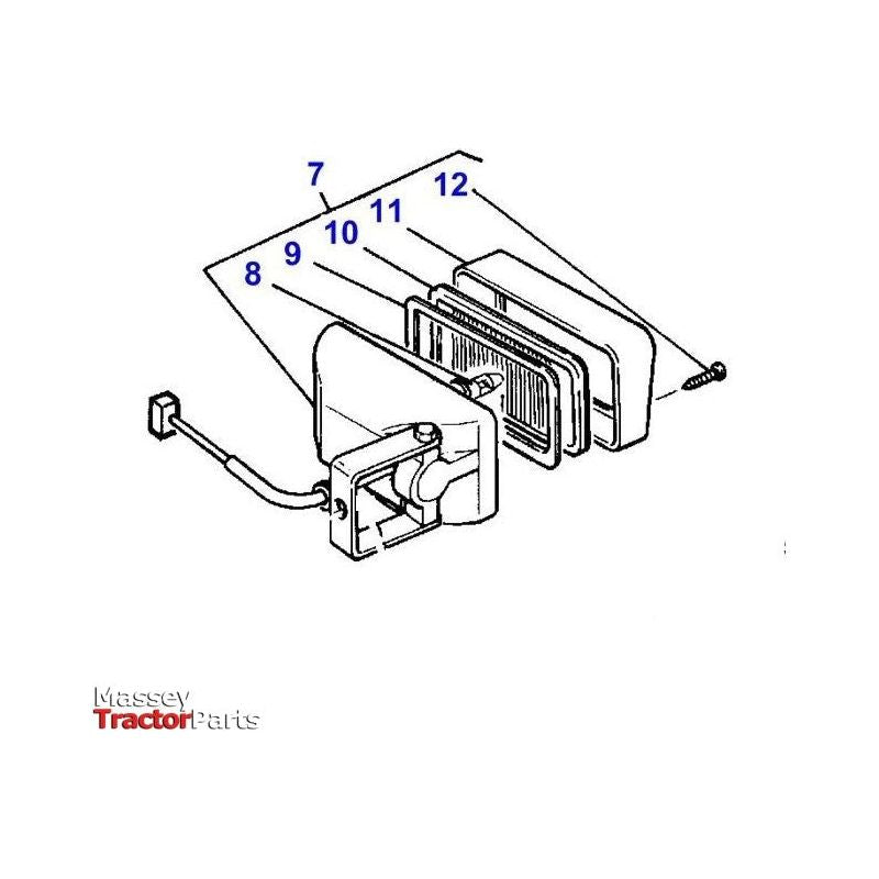 Massey Ferguson Worklight L/H Rear R/H Front - 3701680M91 | OEM | Massey Ferguson parts | Work Lights-Massey Ferguson-Farming Parts,Lighting & Electrical Accessories,Tractor Parts,Vehicle Lighting,Work Lights