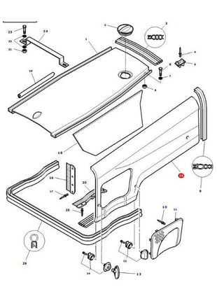 Massey Ferguson - Bonnet Panel - 3784561M2 - Farming Parts