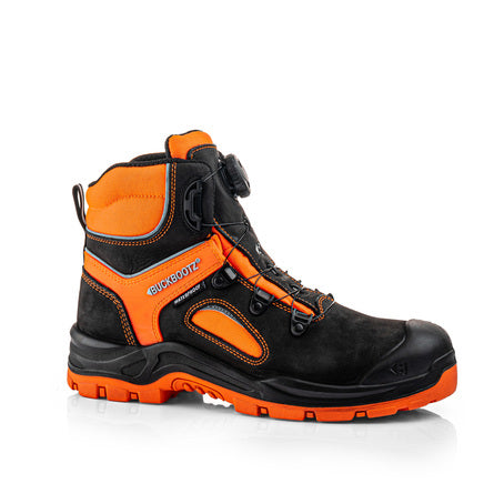 Buckzviz BVIZ7BKOR FITGO Boot – Black/Hi-Vis Orange S7S Certified