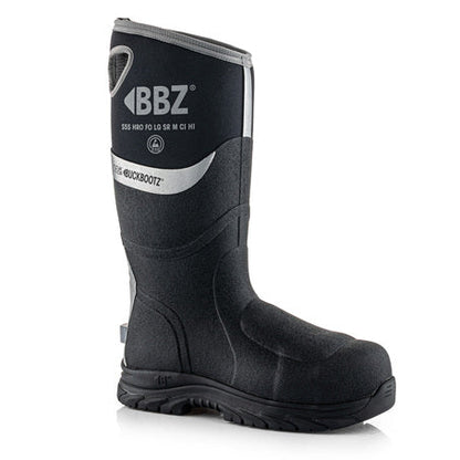 Buckbootz BBZ9000BK Safety Wellington – Black, Metatarsal S5 Rated