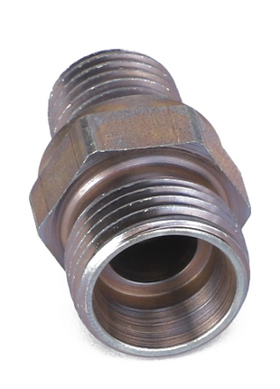 AGCO | Socket - Acp0357750 by AGCO is a metal pipe fitting featuring threaded connectors on both ends and a hexagonal center for wrench grip, designed for joining or extending pipes. No current product description available.