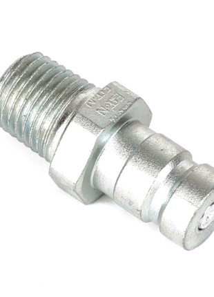 A metallic fitting with a threaded end and a ridged cylindrical body, possibly used for connecting hoses or pipes in hydraulic systems like the AGCO QUICK COUPLER - AG562607.