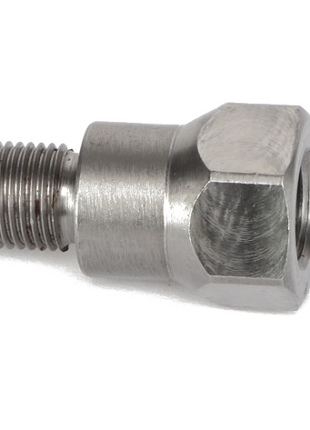 Close-up of the AGCO | Union - V836120022, a metallic threaded adapter with a hexagonal nut designed for connecting pipes or fittings. No current product description is available for this AGCO item.