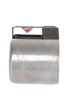 The AGCO Coil (model number Acw1843890) is a cylindrical metallic object with a rectangular attachment on top, featuring a small red triangular symbol. No current product description information is available.