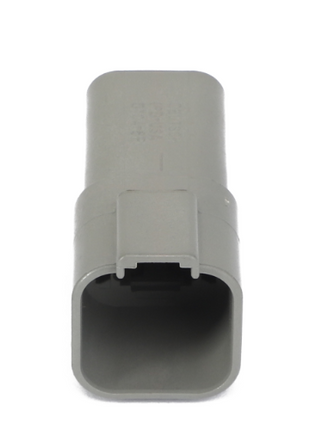 AGCO Receptacle Connector (AG520747) in gray plastic with a rectangular opening on one end, displayed against a white background. No current product description information available.