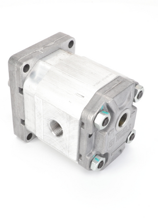 Introducing the AGCO | Motor - Acw0712200, a robust metal hydraulic pump with a square base and multiple bolt connections, meticulously designed for industrial machinery by AGCO.