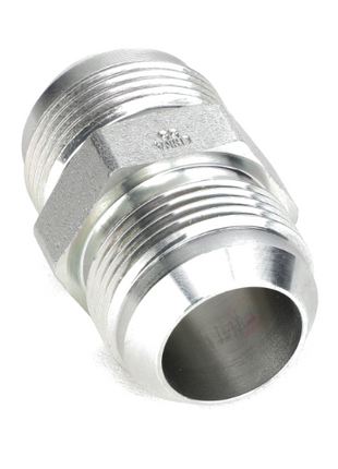 The AGCO ADAPTER - AG561399 is a metal pipe fitting with threaded ends, designed for seamlessly connecting two sections of pipe. Available now for immediate purchase.