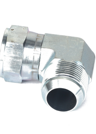 An AGCO adapter fitting (Model AG711265) with a metallic 90-degree elbow, featuring a threaded end and coupling nut.