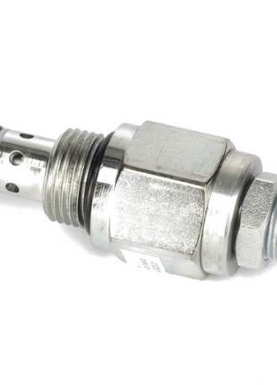 The AGCO | NEEDLE VALVE - AG334018, a metal hydraulic valve featuring various threaded sections and O-rings, is set against a white background. Product description information is currently unavailable.