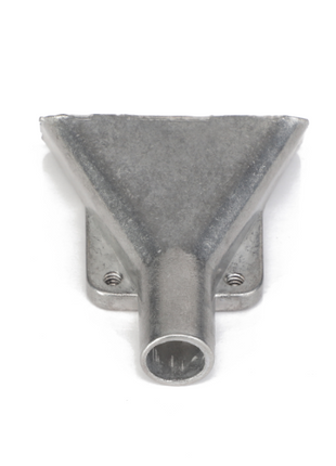 The AGCO | FUNNEL - DA37497, a metal pipe fitting featuring a flat, triangular top and cylindrical bottom opening, is displayed against a white background. Currently, no additional product description information is available.