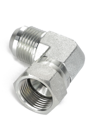 AGCO ADAPTER - AL5027936: A metal elbow pipe fitting with male and female threaded ends in a polished finish. Product description information not currently available.