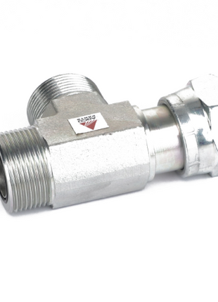 The AGCO T-Piece - Acw1971920 is a metal pipe fitting with threaded ends and an angled joint.