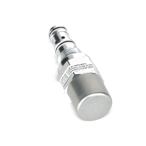 The AGCO | VALVE - AG334144, a metal hydraulic quick-connect coupler with a cylindrical shape and a threaded connector end, is displayed against a pristine white background.