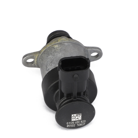 Introducing the AGCO | FUEL PRESSURE VALVE - ACP0307630. This mechanical component features a durable metal body and a black plastic top, complete with two mounting holes and a QR code along with numbers printed on its surface. Have questions before ordering? Contact our Support Team for more information.