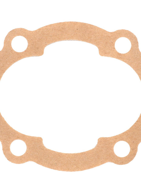 An AGCO | Gasket - V836119796, an oval-shaped brown gasket featuring four symmetrically spaced identical holes around its perimeter. No current product description is available for this product.
