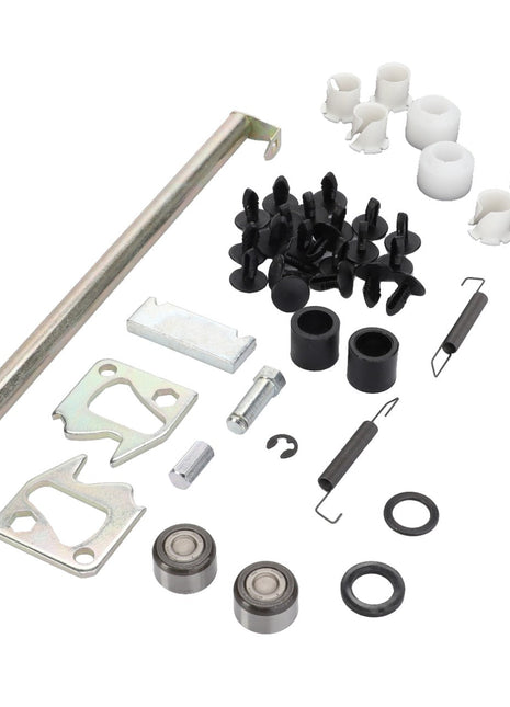 The AGCO | Seats Parts Kit - Acp0476690 by AGCO includes a variety of mechanical components such as metal brackets, plastic clips, a rod, bearings, springs, and other small hardware pieces. No current product description available.