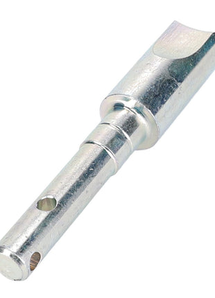 The AGCO Locking Bolt - F199870050040 is a metallic cylindrical pin featuring a hollow section and two holes, likely used as a connector or fastening component. No detailed product description is available at this time.
