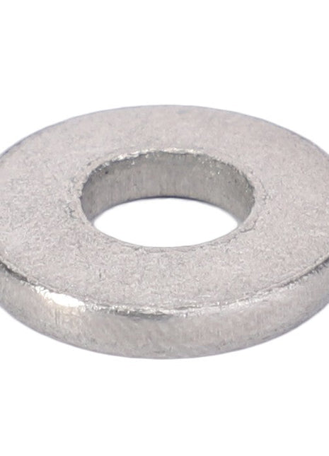 Close-up image of the AGCO Washer - V836120989, a silver metal washer with a central hole, against a plain white background.