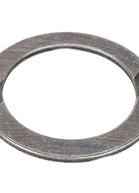 The AGCO Disc - 816300020600 is a flat, circular metal washer with a cutout on one edge for easy installation.