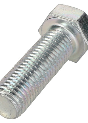 No current product description is available for this close-up of the AGCO Hexagonal Head Bolt, model number 3010047X1, featuring visible threading and a shiny finish.