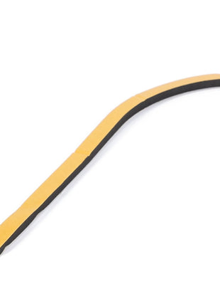 A AGCO | Gasket - V836129727, a curved black and yellow adhesive strip, prominently displayed against a crisp white background.