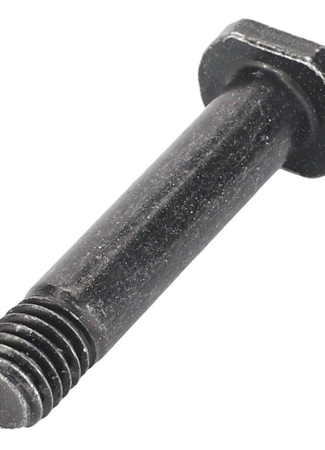 Close-up of the AGCO Bolt - F312500030170, a black hex bolt with a partially threaded shaft. No current product description available for this product.