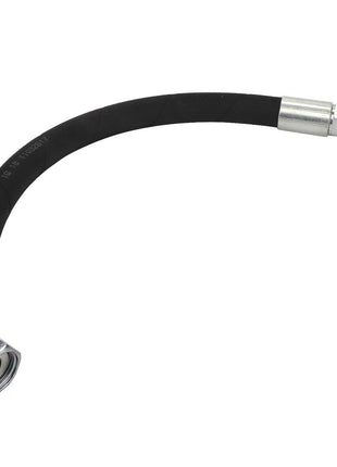 Introducing the AGCO | Hydraulic Hose - Acw2286810, a durable black hose featuring robust metal fittings on both ends and expertly designed for hydraulic or fluid transfer applications.