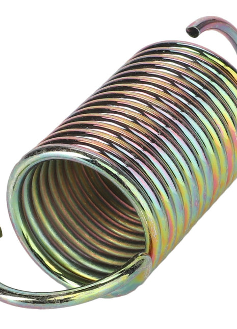 The AGCO SPRING - D28760287 from AGCO is a metal coil spring featuring hooks on both ends and a dazzling multicolored finish.