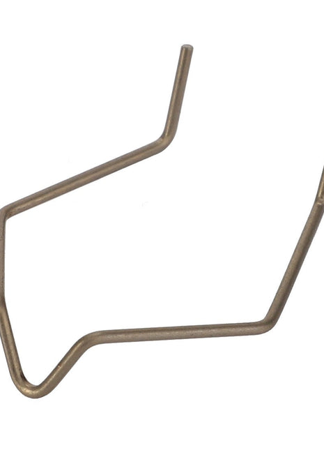 The AGCO | Spring - Acw0612540 by AGCO is a metallic U-shaped wire hook featuring straight prongs and a slight angled bend in the middle.