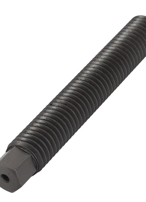The AGCO Threaded Pin - F524101070140 is a long, cylindrical metal bolt featuring threads along its length and a hexagonal end. No current product description is available for this item.